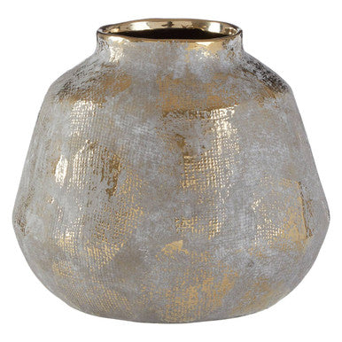 Orvena Small Grey & Gold Ceramic Vase