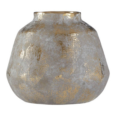 Orvena Small Grey & Gold Ceramic Vase