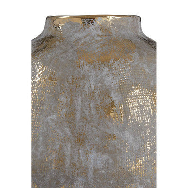 Orvena Small Grey & Gold Ceramic Vase