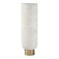 Callie White & Gold Large Pedestal Vase