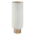 Callie White & Gold Small Pedestal Vase