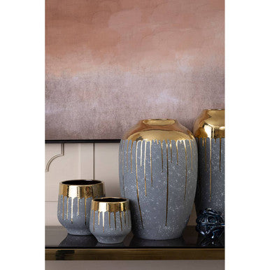 Cyrus Grey & Gold Large Vase