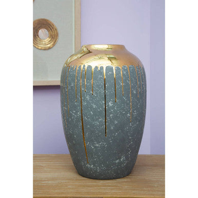 Cyrus Grey & Gold Small Vase