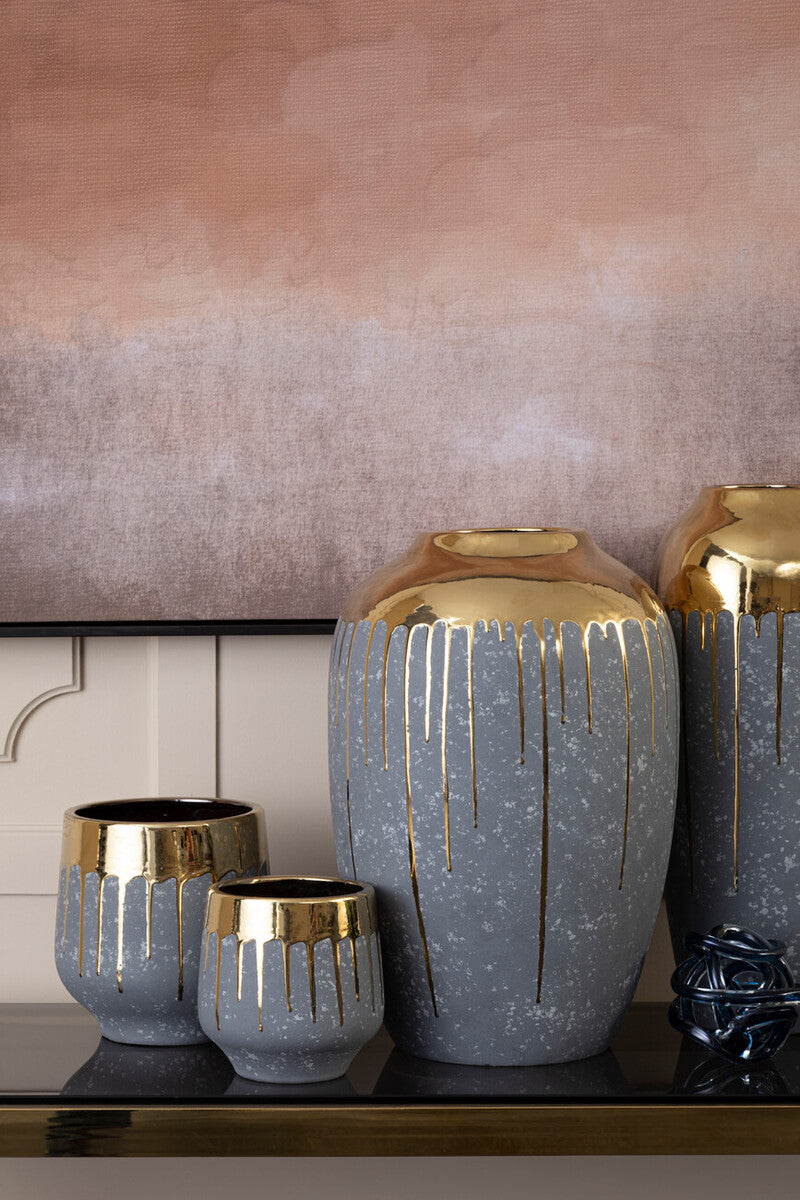 Cyrus Grey & Gold Large Vase