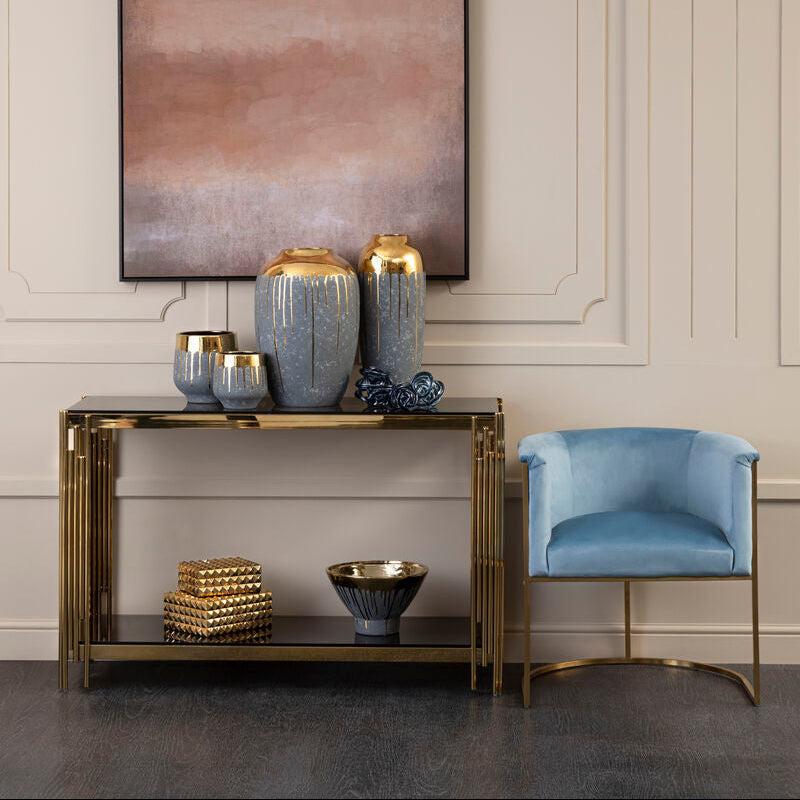 Cyrus Grey & Gold Large Vase