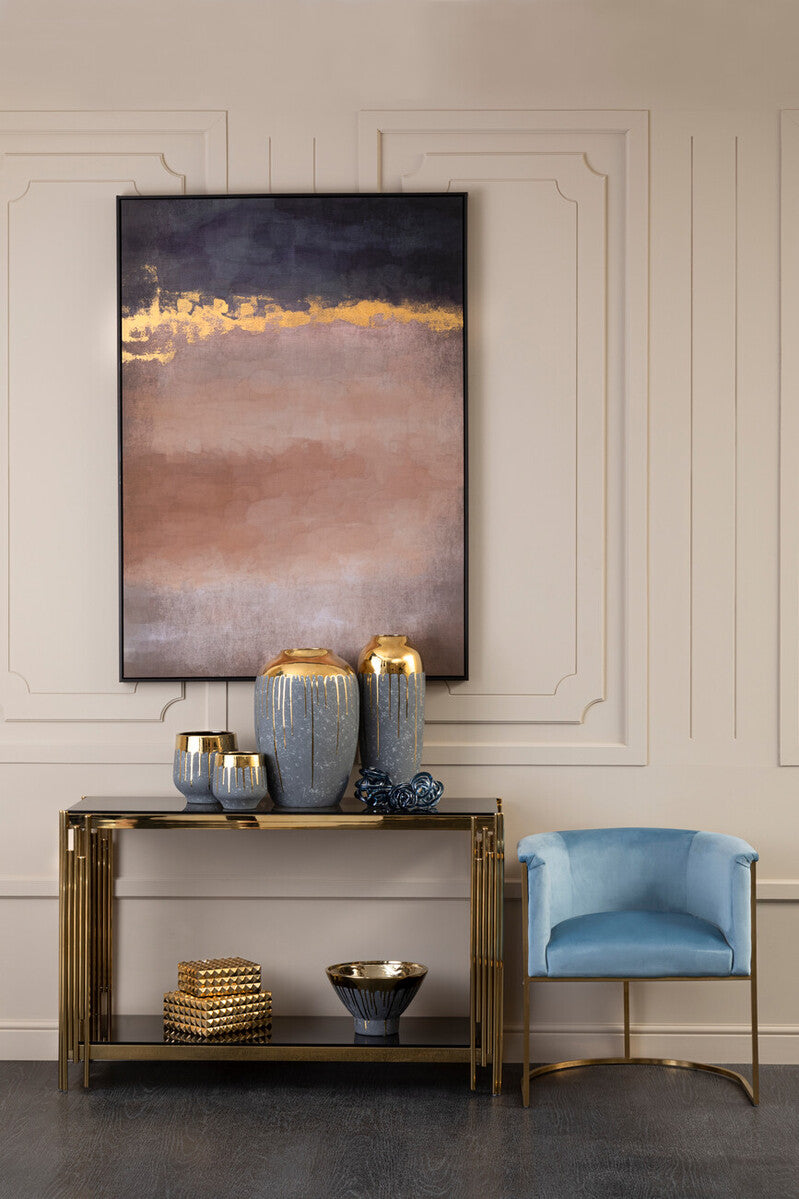 Cyrus Grey & Gold Small Vase