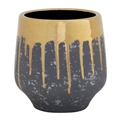 Cyrus Small Ceramic Grey Contemporary Planter