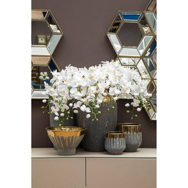 Cyrus Small Ceramic Grey Contemporary Planter