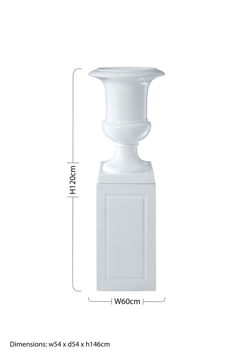 Josten White Plant Pot With Pillar