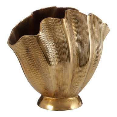 Estrella Small Gold Fluted Vase