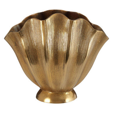 Estrella Small Gold Fluted Vase