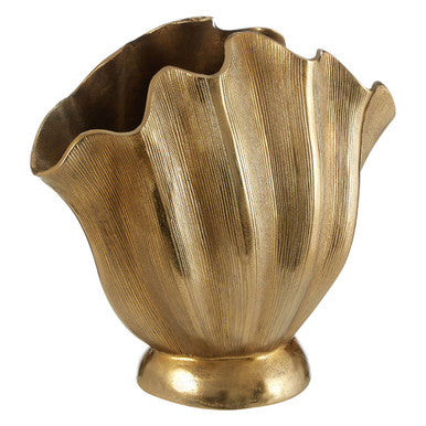 Estrella Large Gold Fluted Vase