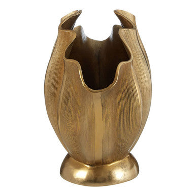 Estrella Large Gold Fluted Vase