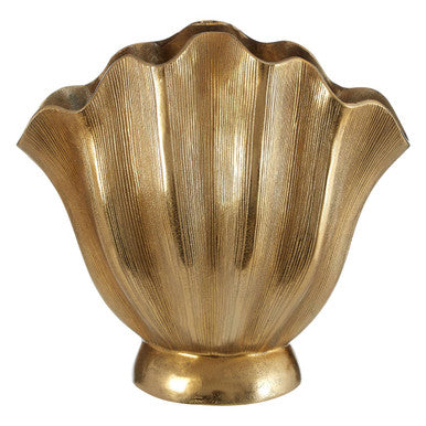 Estrella Large Gold Fluted Vase
