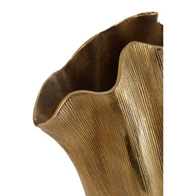 Estrella Large Gold Fluted Vase
