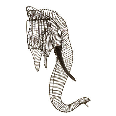 Zania Elephant Head Steel Black Contemporary Sculpture