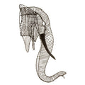 Zania Elephant Head Steel Black Contemporary Sculpture