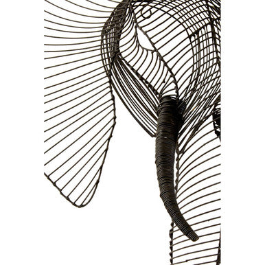 Zania Elephant Head Steel Black Contemporary Sculpture