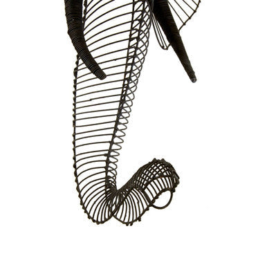 Zania Elephant Head Steel Black Contemporary Sculpture