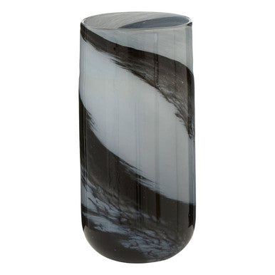 Carra Large Grey & Black Brushstroke Vase