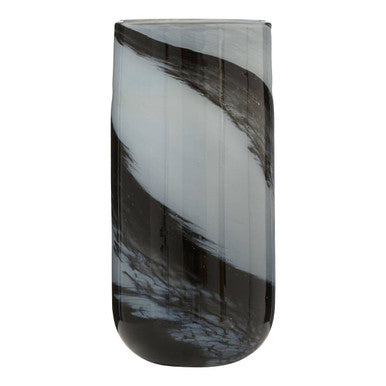 Carra Large Grey & Black Brushstroke Vase