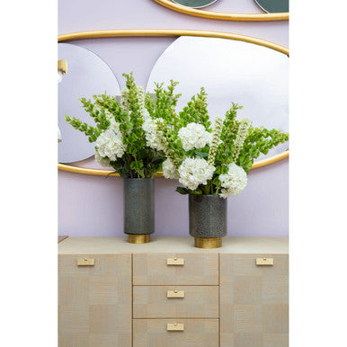 Cleo Small Grey & Gold Vase