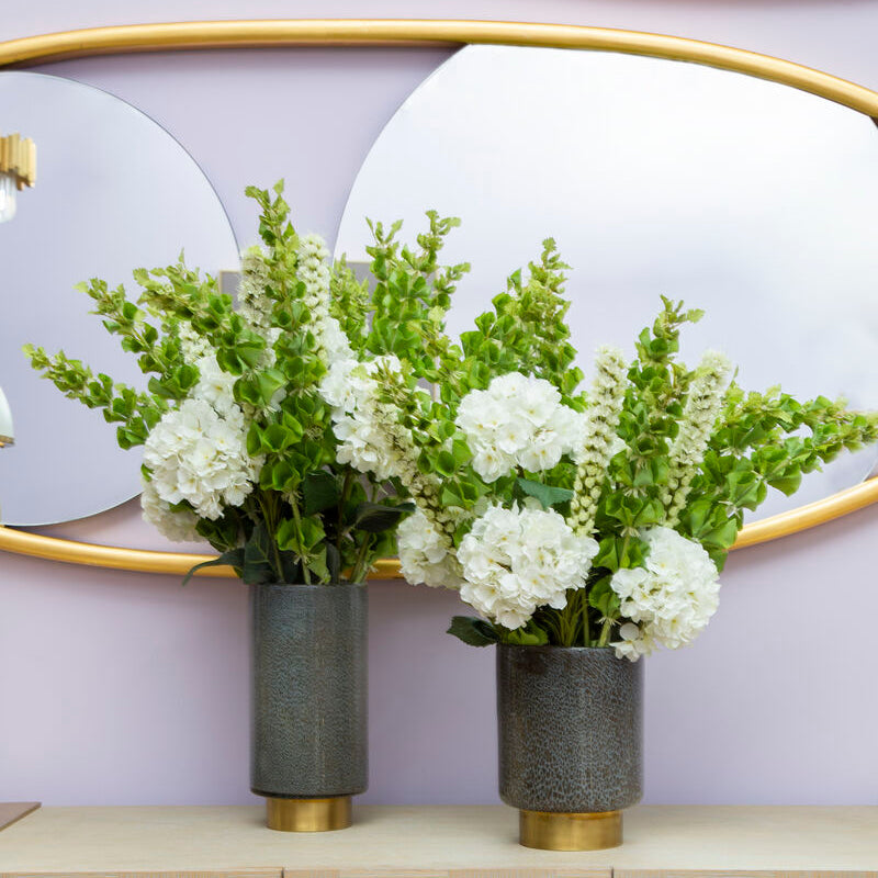 Cleo Large Grey & Gold Vase