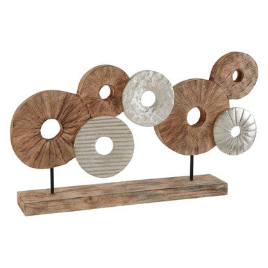 Element 7 Disc Wooden Mango Wood Natural Sculpture