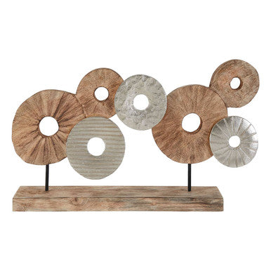 Element 7 Disc Wooden Mango Wood Natural Sculpture