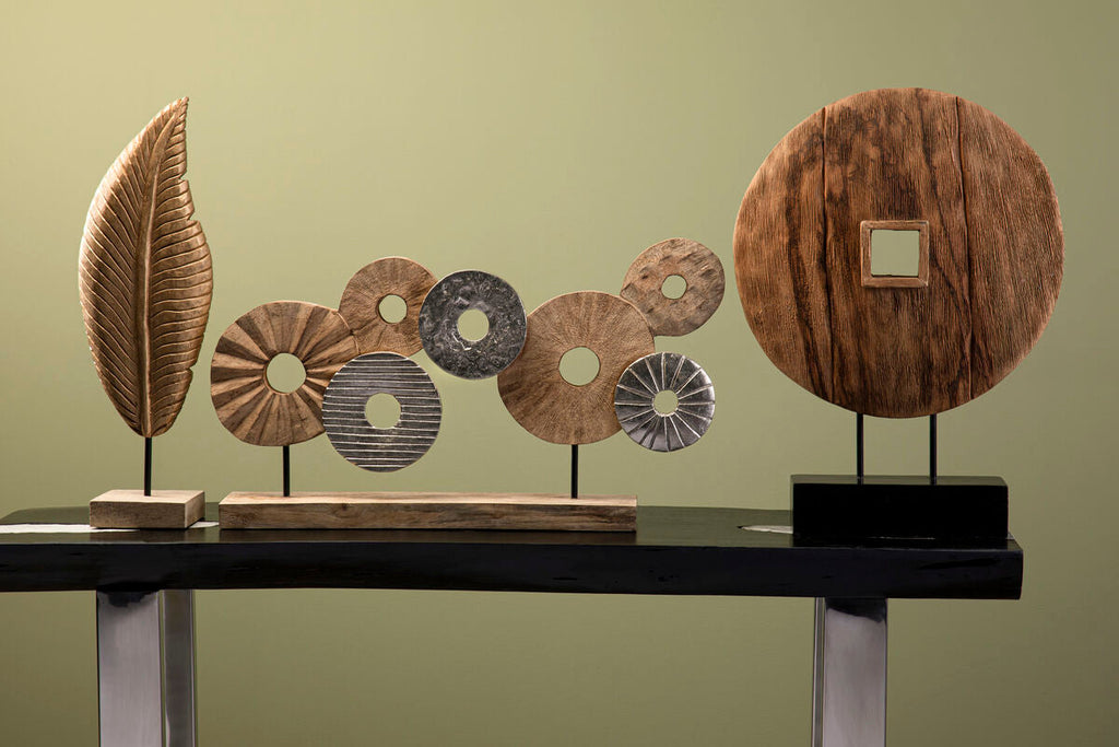 Element 7 Disc Wooden Mango Wood Natural Sculpture