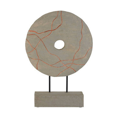Vena Round Wooden Mango Wood Copper Contemporary Sculpture