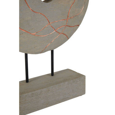 Vena Round Wooden Mango Wood Copper Contemporary Sculpture