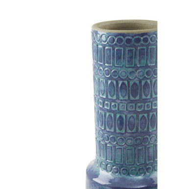 Ciano Large Earthenware Teal Vase