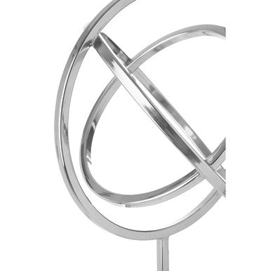 Mirano Silver Spiral Sculpture With Marble Base
