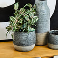 Caldera Large Speckled Stoneware Grey Contemporary Plant Pot