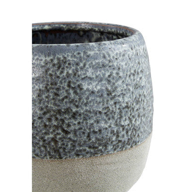 Caldera Large Speckled Stoneware Grey Contemporary Plant Pot