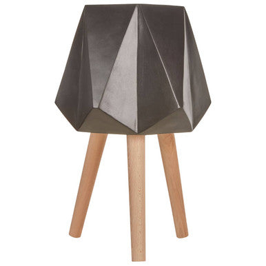 Darnell Large Black Geometric Plant Pot With Legs