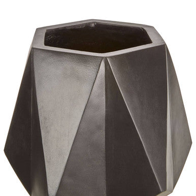 Darnell Large Black Geometric Plant Pot With Legs