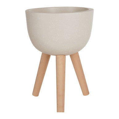 Darnell Small White Rounded Planter