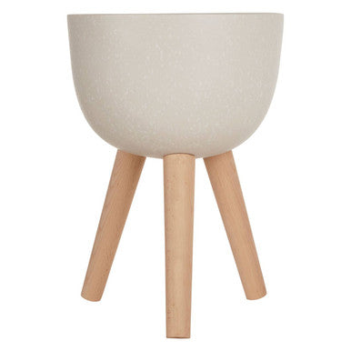 Darnell Small White Rounded Planter