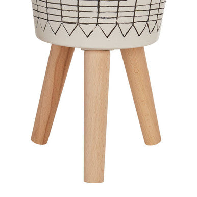 Darnell White & Black Small Planter