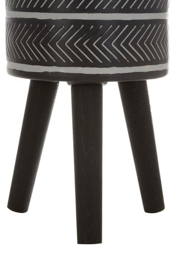 Darnell Small Chevron White Modern Planter