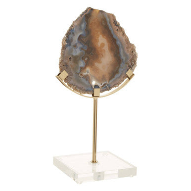Bowerbird Black & Gold Agate Sculpture