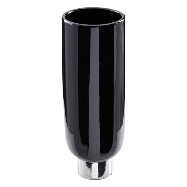 Callie Black & Silver Small Pedestal Vase