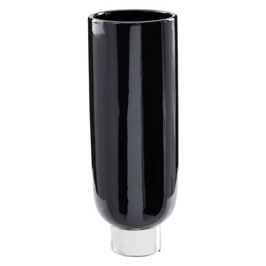 Callie Black & Silver Small Pedestal Vase