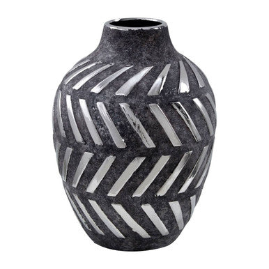 Helaine Grey & Silver Small Vase
