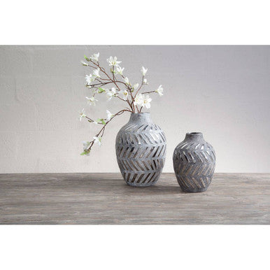 Helaine Grey & Silver Small Vase