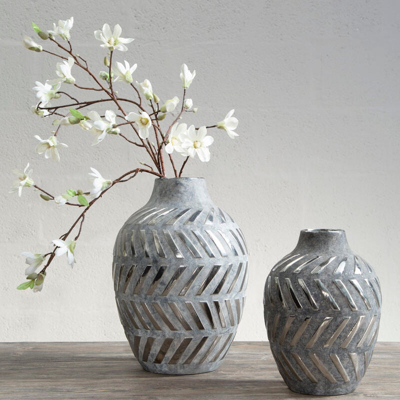 Helaine Grey & Silver Small Vase