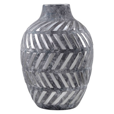 Helaine Grey & Silver Large Vase