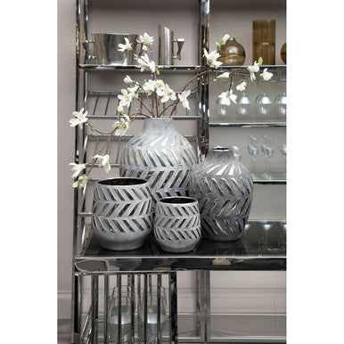 Helaine Grey & Silver Large Vase